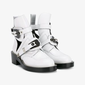 balenciaga white ceinture boots